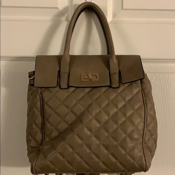 Olive Green Quilted Backpack - Picture 1 of 4